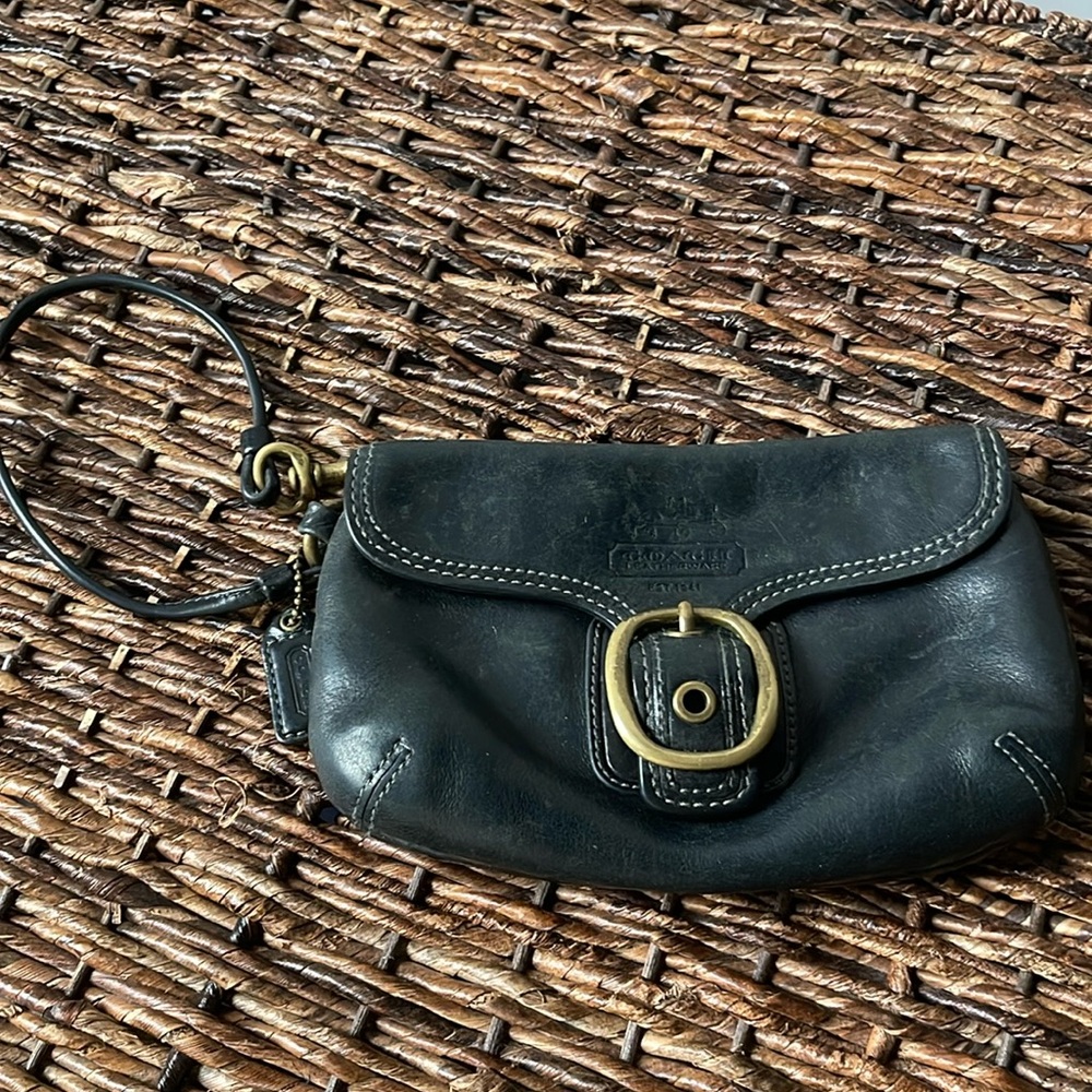 Coach leather wristlet
